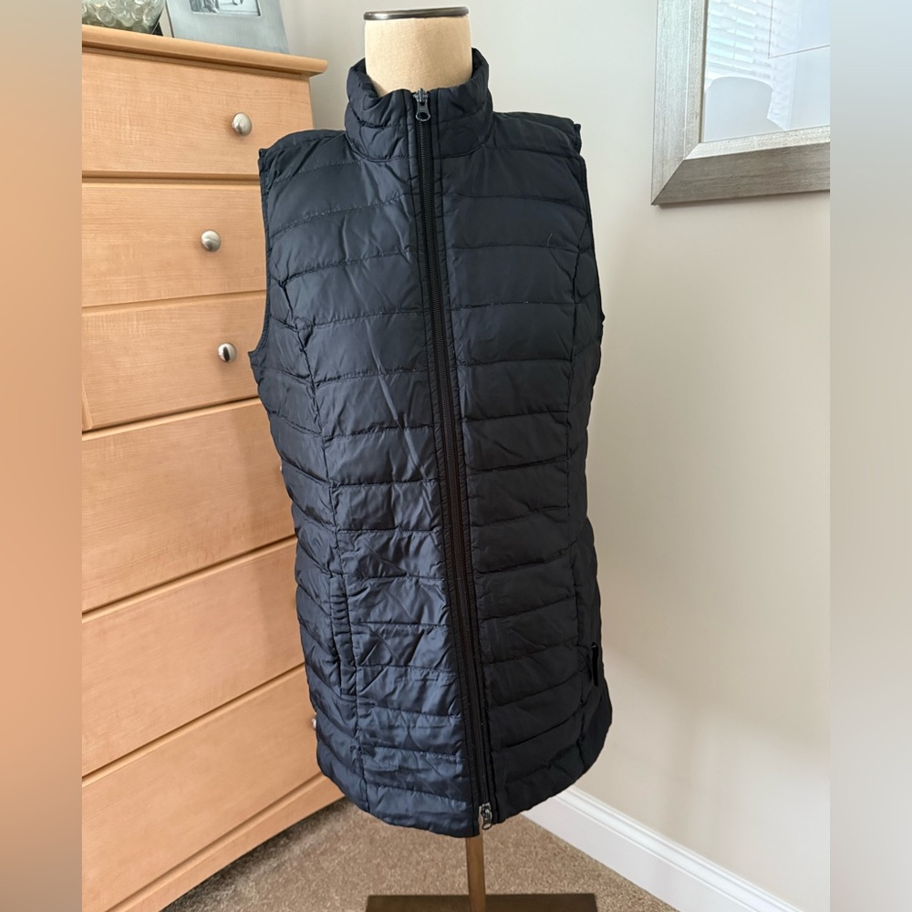 J. Jill Wimens Black Quilted Puffer Vest, SMALL